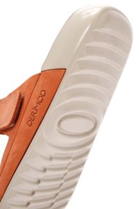 دمپایی راحتی زنانه چرم نوبوک نارنجی دو بندی دری مد