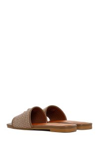 دمپایی زنانه طرح‌دار بژ دری مد