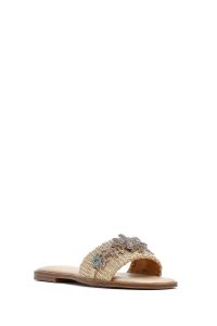 دمپایی زنانه طلایی نگین‌دار دری مد