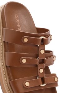 دمپایی زنانه قهوه‌ای روشن زیره ضخیم دری مد