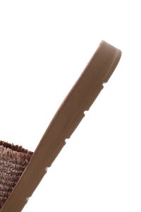 دمپایی زنانه قهوه‌ای نگین‌دار بافت‌دار دری مد