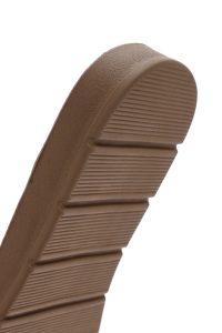 دمپایی زنانه قهوه‌ای نگین‌دار بافت‌دار دری مد