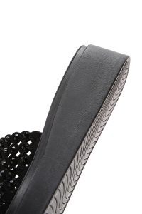 دمپایی زنانه مشکی ضخیم‌تنه نگین‌دار دری مد