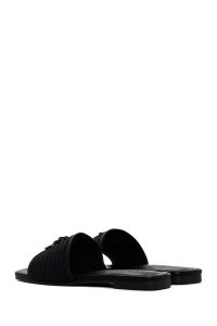 دمپایی زنانه مشکی طرح‌دار دری مد