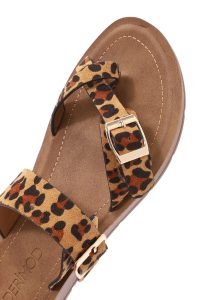 دمپایی لاانگشتی زنانه جیر پلنگی دری مد