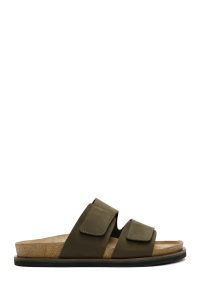 دمپایی مردانه نبوک زیتونی دری مد