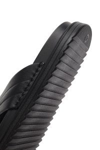 دمپایی مردانه چرمی مشکی دری مد