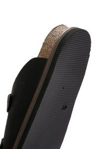 دمپایی نبوک مشکی مردانه سگک‌دار دری مد