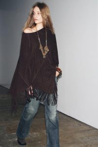 شنل چرمی زنانه ریشه‌دار زارا – ZARA