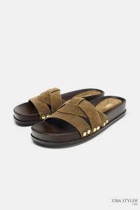 صندل جلو باز چرمی زنانه زارا – ZARA