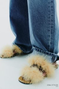 صندل زنانه بند پر‌دار زارا – ZARA