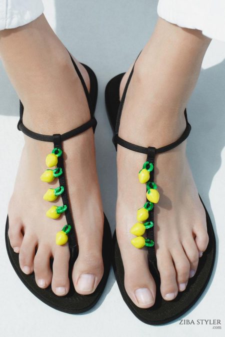 صندل زنانه بندی مهره‌دوزی زارا – ZARA