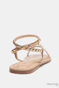 صندل زنانه بندی مهره‌دوزی متالیک زارا – ZARA