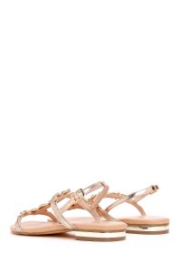 صندل زنانه بژ نگین‌دار دری مد