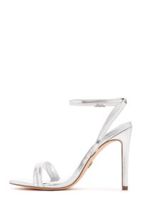 صندل زنانه خاکستری بندی متالیک پاشنه بلند نازک دری مد