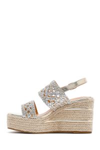 صندل زنانه طلایی بافت‌دار بنددار لژدار اسپادریل دری مد