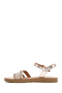 صندل زنانه طلایی بندی نگین‌دار دری مد