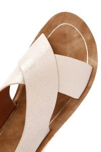 صندل زنانه طلایی کفی ضخیم متالیک دری مد