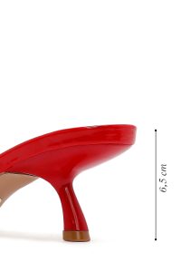 صندل زنانه قرمز پاشنه نازک کوتاه دری مد