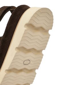 صندل زنانه قهوه‌ای جیر دوبند دری مد