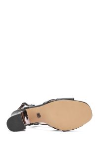 صندل زنانه مشکی بنددار پاشنه ضخیم دری مد