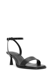 صندل زنانه مشکی بنددار پاشنه‌دار دری مد