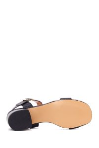 صندل زنانه مشکی بندی پاشنه کوتاه ضخیم دری مد