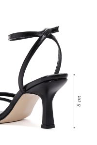 صندل زنانه مشکی بندی پاشنه‌دار دری مد