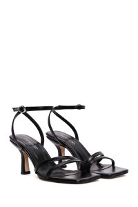 صندل زنانه مشکی بندی پاشنه‌دار دری مد