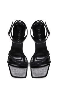 صندل زنانه مشکی بندی پاشنه‌دار دری مد