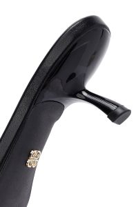 صندل زنانه مشکی پاشنه نازک کوتاه دری مد