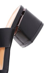 صندل زنانه مشکی پاشنه‌ضخیم کوتاه دری مد