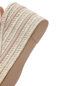 صندل زنانه کرم بافت‌دار بنددار لژدار اسپادریل دری مد