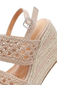 صندل زنانه کرم بافت‌دار بنددار لژدار اسپادریل دری مد