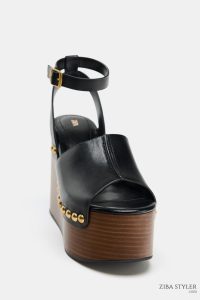 صندل لژدار چرمی زنانه پرچ‌دار زارا – ZARA