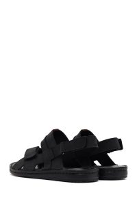 صندل مردانه چرمی مشکی دری مد