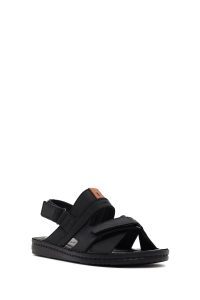 صندل مردانه چرمی مشکی دری مد