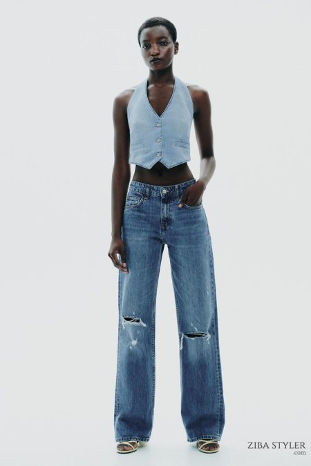 صندل پاشنه بلند زنانه پر‌دار متالیک زارا – ZARA