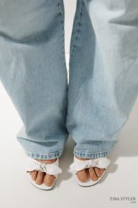 صندل پاشنه‌دار چرمی زنانه پاپیون‌دار زارا – ZARA