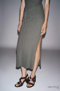 صندل چرمی زنانه پاشنه‌دار سگک‌دار زارا – ZARA