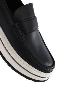 لوفر مردانه چرم مشکی زیره ضخیم روزمره دری مد