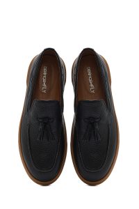 لوفر مردانه چرم مشکی پاپیونی دری مد