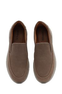 لوفر مردانه چرم نوبوک بژ راحتی دری مد