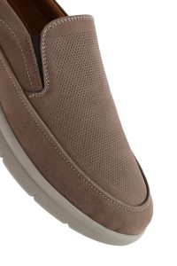 لوفر مردانه چرم نوبوک بژ راحتی دری مد