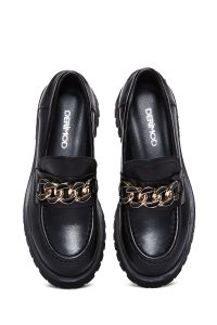 لوفر چرمی مشکی زنجیر دار زنانه دری مد