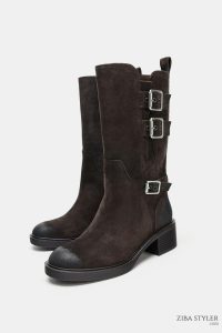 نیم بوت زنانه جیر اسپلیت سگک‌دار زارا – ZARA