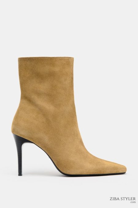 نیم بوت زنانه جیر اسپلیت پاشنه استیلتو زارا – ZARA