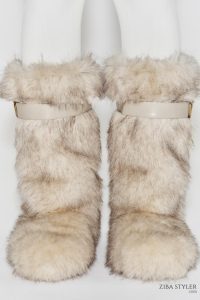 نیم بوت زنانه خز مصنوعی با بند کالکشن اسکی زارا – ZARA