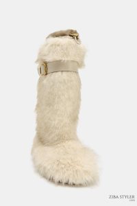 نیم بوت زنانه خز مصنوعی با بند کالکشن اسکی زارا – ZARA