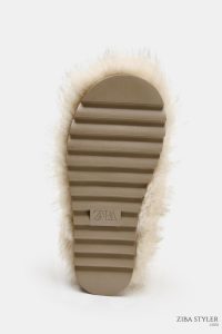 نیم بوت زنانه خز مصنوعی با بند کالکشن اسکی زارا – ZARA